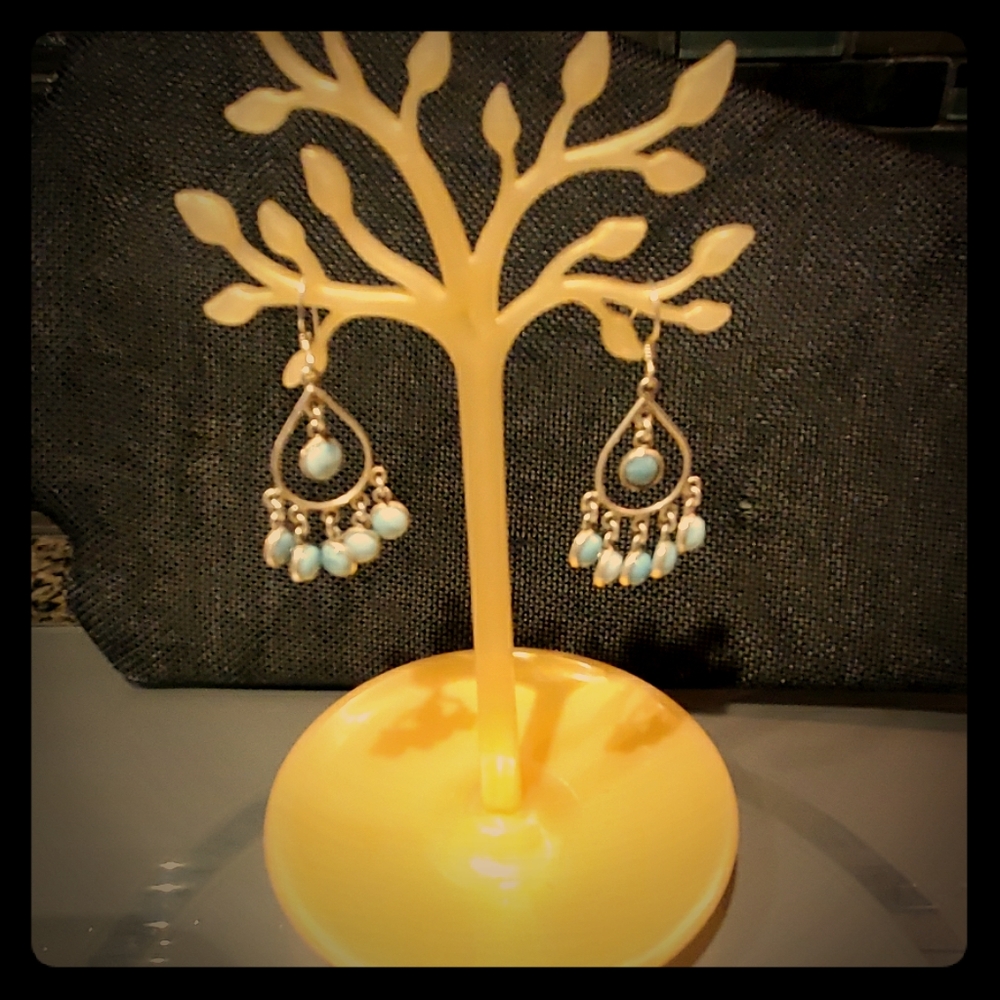 Larimar chandelier earrings in 925 sterling silver